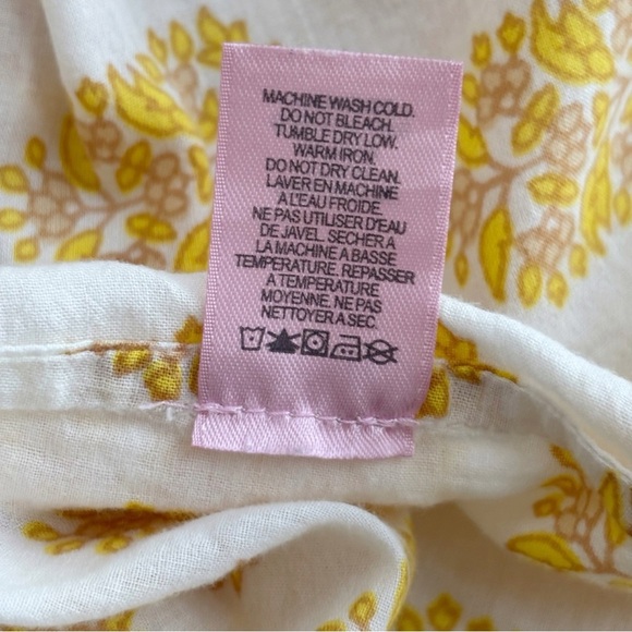 Calypso St. Barth Floral Block Print Tunic Top XS Yellow - Picture 6 of 7